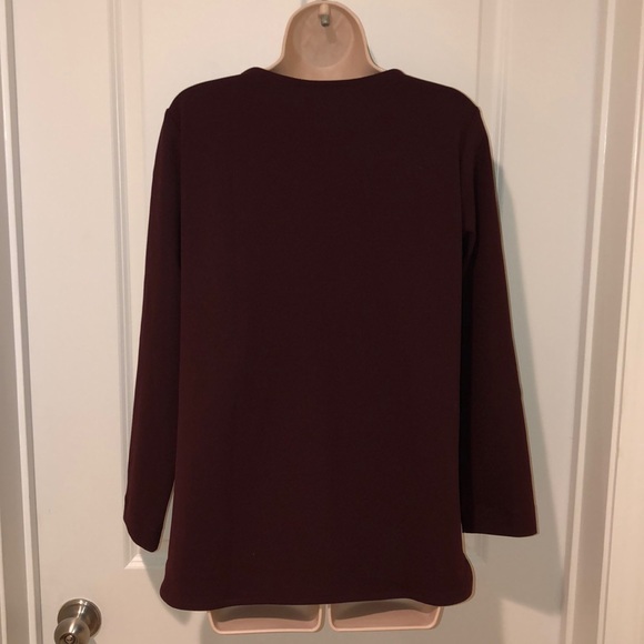 NWT burgundy knit top from ANN TAYLOR Sz MEDIUM - Picture 3 of 6